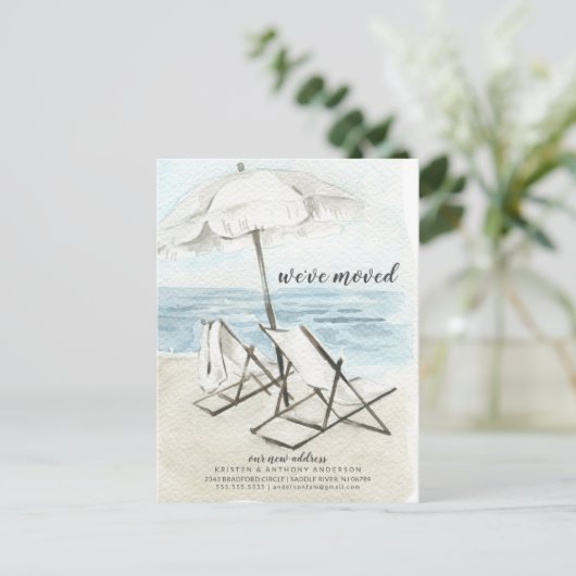 Waterverf Bewegende Beweging Bewegende Aankondigin Briefkaart (Staand voorkant)