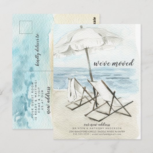 Waterverf Bewegende Beweging Bewegende Aankondigin Briefkaart (Voorkant / Achterkant)