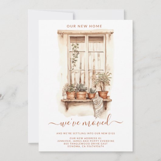 Waterverf Bewegende Vensterbank Potplanten Gezelli Aankondiging (Voorkant)