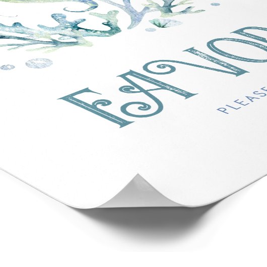 Waterverf bewerkbaar onder het Zee teken Poster (Hoek)