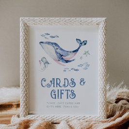 Waterverf bewerkbaar onder het Zee teken Poster