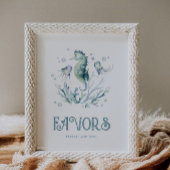 Waterverf bewerkbaar onder het Zee teken Poster