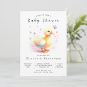 Waterverf bewerkbare eend Baby shower Kaart (Staand voorkant)