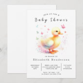Waterverf bewerkbare eend Baby shower Kaart (Voorkant / Achterkant)