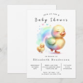 Waterverf bewerkbare eend Baby shower Kaart (Voorkant / Achterkant)