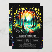 Waterverf bewerkbare vuurvliegjes Verjaardag Kaart (Voorkant / Achterkant)