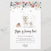 Waterverf Bichon Frise Dog Birthday Invitation (Voorkant)