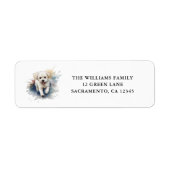 Waterverf Bichon Frise Familie Etiket (Voorkant)