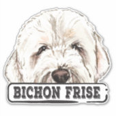 Waterverf Bichon Frise Sticker (Voorkant)