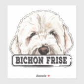 Waterverf Bichon Frise Sticker (Vel)