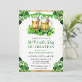 Waterverf Bier Pinten St. Patrick's Dag Kaart (Staand voorkant)