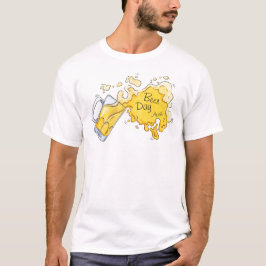 Waterverf Bier spattend voor Bierdag T-shirt