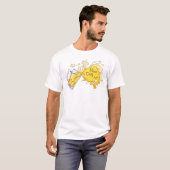 Waterverf Bier spattend voor Bierdag T-shirt (Voorkant volledig)