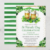 Waterverf bierpinten St Patrick's Day Kaart (Voorkant / Achterkant)