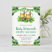 Waterverf bierpints St Patrick's Sweet 16 Kaart (Staand voorkant)