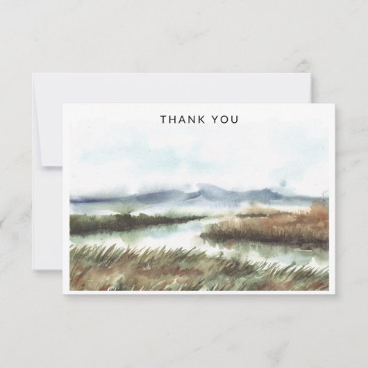 Waterverf Big Sky Mountains sympathie dank u Notitiekaartje (Voorkant)