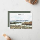 Waterverf Big Sky Mountains sympathie dank u Notitiekaartje (Voorkant / Achterkant in situ)