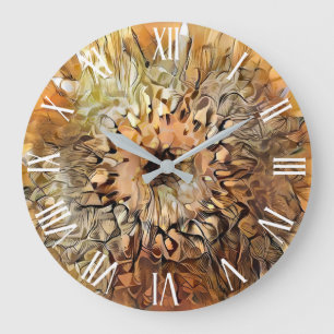 Waterverf Big Sun Sunflower Elegant Collectie Grote Klok