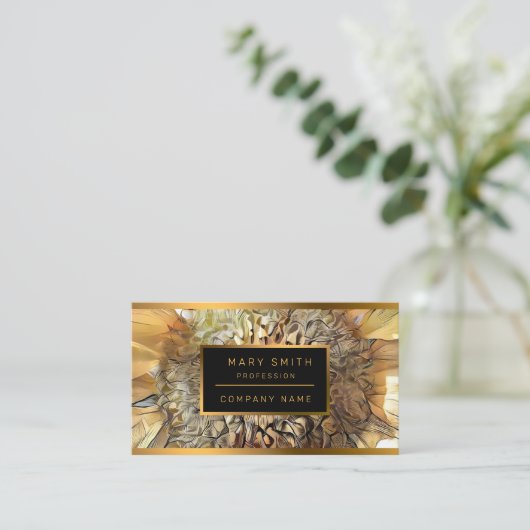 Waterverf Big Sun Sunflower Elegant Collectie Visitekaartje (Staand voorkant)