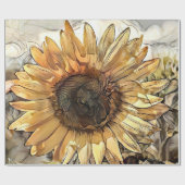 Waterverf Big Sunflower Elegant Collectie Cadeaupapier (Vlak)