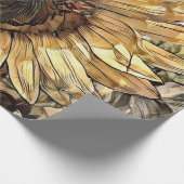 Waterverf Big Sunflower Elegant Collectie Cadeaupapier (Hoek)