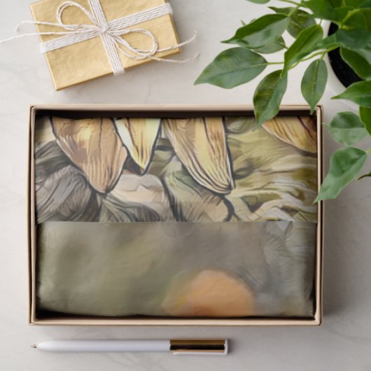 Waterverf Big Sunflower Elegant Collectie Tissuepapier (Geschenk)