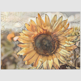 Waterverf Big Sunflower Elegant Collectie Tissuepapier
