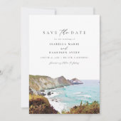 Waterverf Big Sur California Coast Save the Date Kaart (Voorkant)