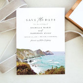 Waterverf Big Sur California Coast Save the Date Kaart