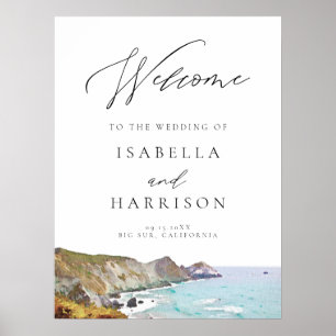 Waterverf Big Sur California Coast Welcome Sign Poster