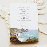 Waterverf Big Sur Californië kust bruiloft Kaart<br><div class="desc">Deze bruiloft uitnodiging is voorzien van een waterverf schilderij van de Big Sur kustlijn in Californië Eenvoudig bewerken * meest * formulering om te voldoen aan uw evenement behoeften. Wijzig de achtergrondkleur en voeg uw eigen foto aan de achterkant toe als u wilt.</div>