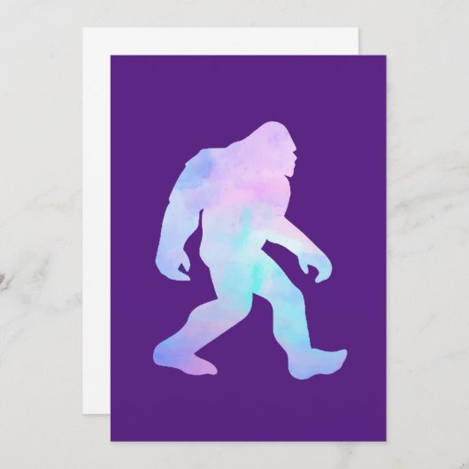 Waterverf Bigfoot Bedankkaart (Voorkant / Achterkant)