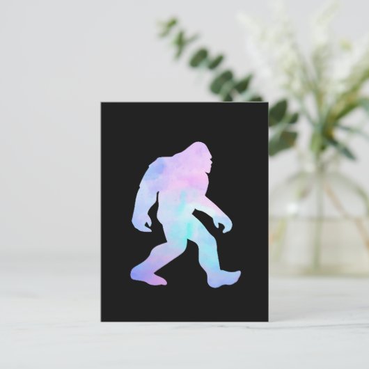 Waterverf Bigfoot Briefkaart (Staand voorkant)