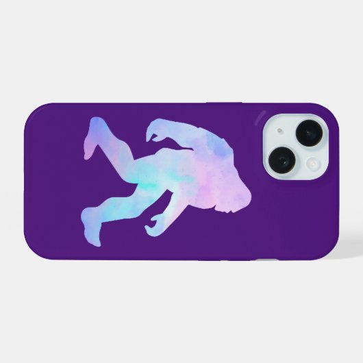 Waterverf Bigfoot iPhone 15 Case (Achterkant horizontaal)