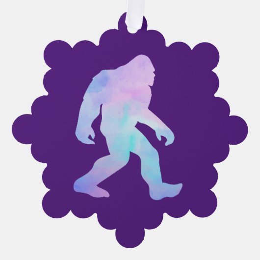 Waterverf Bigfoot Ornament Kaart (Voorkant)