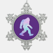 Waterverf Bigfoot Tin Sneeuwvlok Ornament (Voorkant)