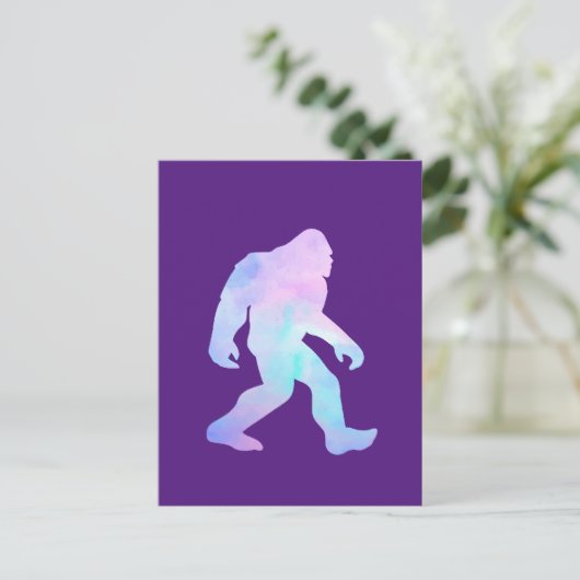 Waterverf Bigfoot Uitnodiging Briefkaart (Staand voorkant)