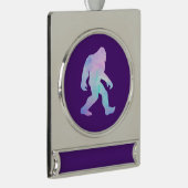 Waterverf Bigfoot Verzilverd Banner Ornament (Rechts)