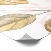 Waterverf Biggen en gouden bloemen Poster (Hoek)