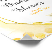 Waterverf Bij Bruids Bruiloft Welkom Teken Poster (Hoek)