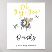 Waterverf bij - Drinken Poster (Voorkant)