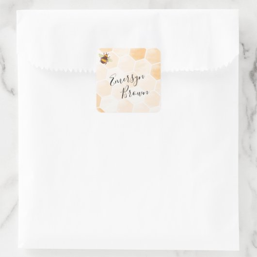 Waterverf bij vierkante sticker (Tas)