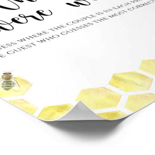 Waterverf bij - waar waren we poster (Hoek)