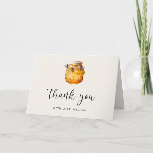 Waterverf bij Ze vond haar honing Vrijgezellenfees Bedankkaart (Voorkant)