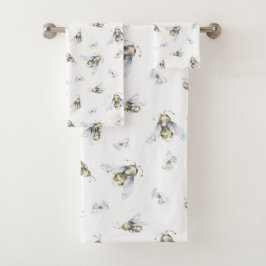 Waterverf bijen bad handdoek