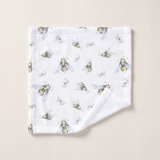 Waterverf bijen bad handdoek (Wasdoekje)