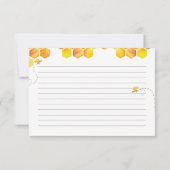 Waterverf bijen bruidsdouche receptkaart (Achterkant)