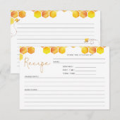 Waterverf bijen bruidsdouche receptkaart (Voorkant / Achterkant)