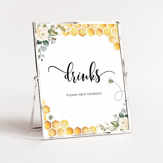 Waterverf bijen Drinken helpen jezelf Poster