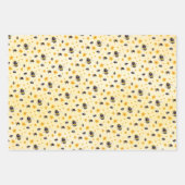 Waterverf bijen en bloemen inpakpapier vel (Voorkant 3)